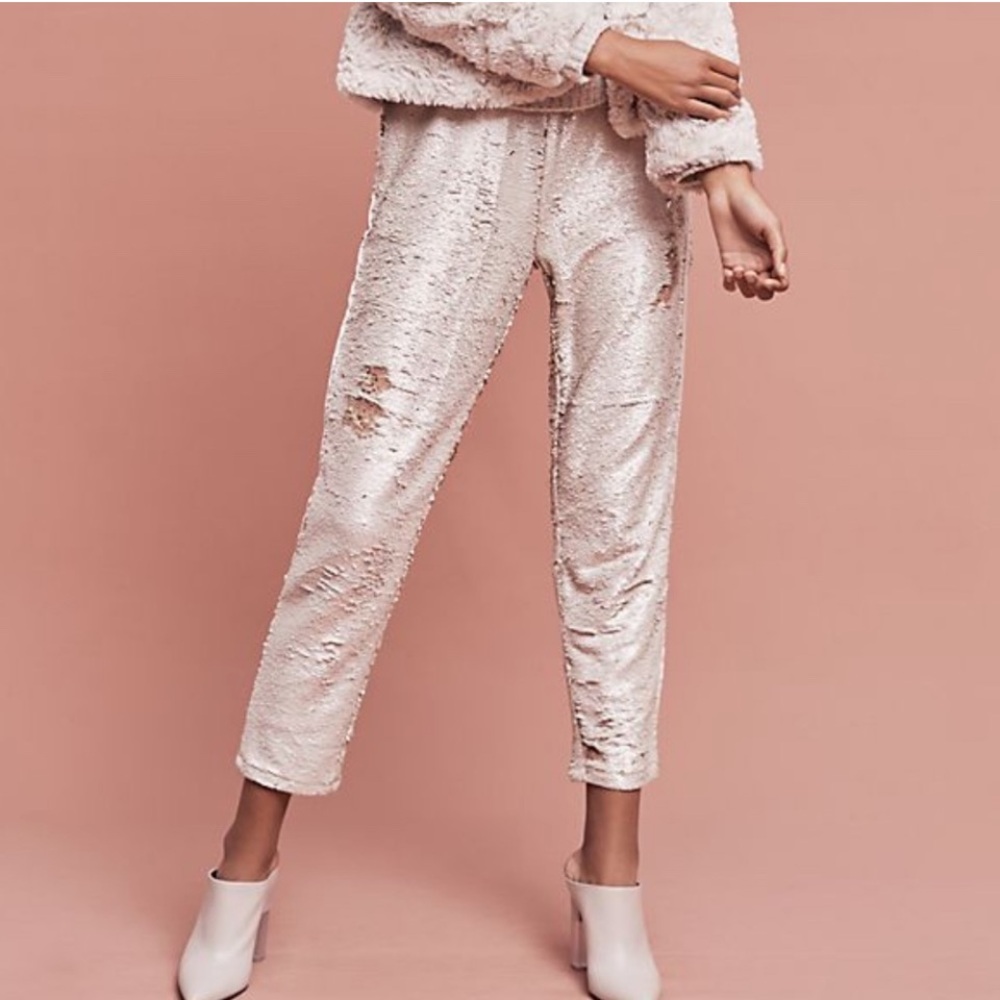 Anthropologie Hei Hei Sequin
Shift Joggers Holiday Christmas Pants Size S